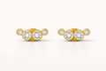 Multi Diamond Curved Stud Earring