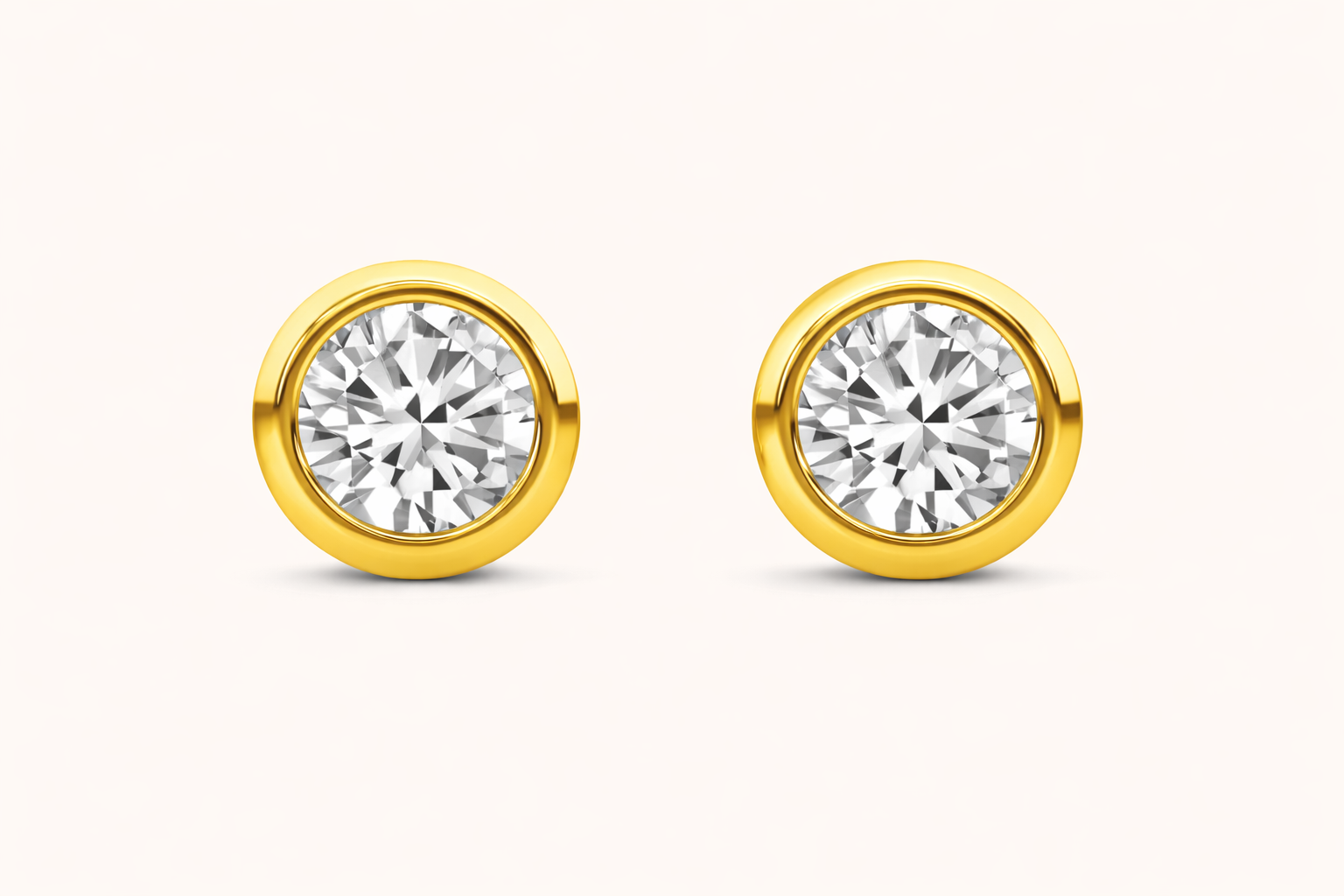 CZ Bezeled Diamond Stud